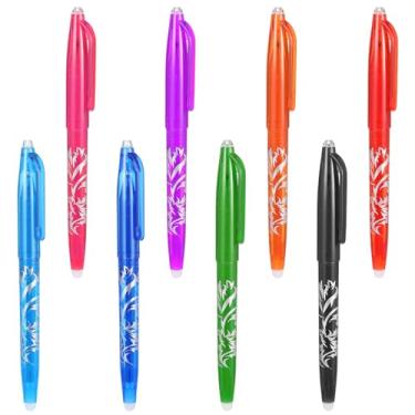 Imagem de 8 canetas apagáveis a quente para tecido, canetas marcadoras de tecido, marcadores de tecido, sem linhas fantasmas, com 8 núcleos de substituição para marcação precisa para costura, bordado, faça você