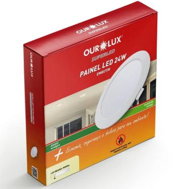 Imagem de Painel Abs Led Embutir 24 Watts Bivolt 2700k Redondo - 02905b - Ourolux