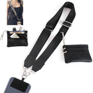Imagem de Alça de telefone SCINYMC Clip and Go with Wallet Crossbody preta