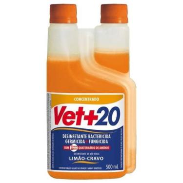 Imagem de Desinfetante Concentrado Bactericida VET+20 Limão-Cravo 500ml