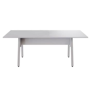 Imagem de Mesa de Reunião 200cm para 8 Pessoas com Tampo Chanfrado Industrial Executive Cinza