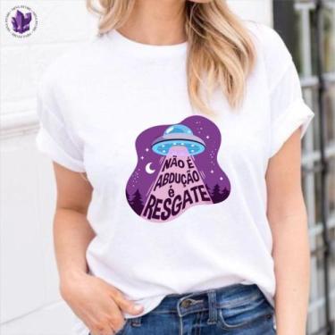 Imagem de Camiseta Abdução é Resgate - Mina Store, Branco, G2