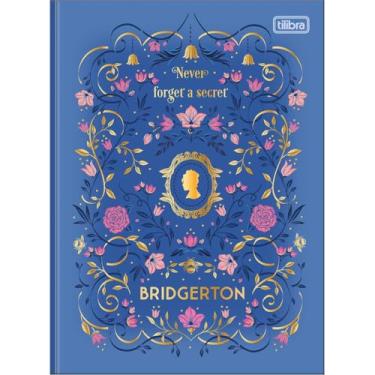 Imagem de Tilibra - Caderno Brochura Capa Dura Colegial Bridgerton 80 Folhas - Never Forget A Secret Azul