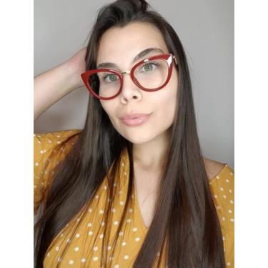 Imagem de Armação Óculos De Grau Feminina Gatinho Chicago Vermelha - Palas Eyewe
