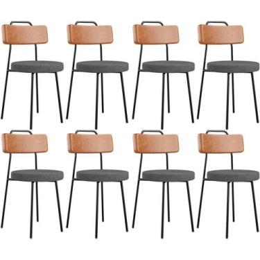 Imagem de Kit 08 Cadeiras Estofada Sala De Jantar Barcelona L02 material sintéti