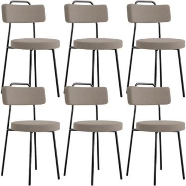 Imagem de Kit 06 Cadeiras Decorativas Estofada Para Sala De Jantar Barcelona L02