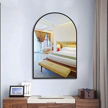 Imagem de Espelho de casa de banho montado na parede espelho de casa de banho arqueado, espelho de vaidade montado na parede, para sala de estar, espelho de barbear, espelho de corpo inteiro para hall de