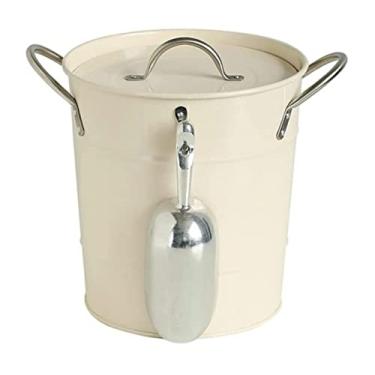 Imagem de Balde de gelo banheira de gelo balde de champanhe balde de gelo duplo com tampa balde de champanhe de ferro forjado doméstico com alça balde de vinho balde refrigerador (cor: Rojo, tamanho: 20 * 19,5