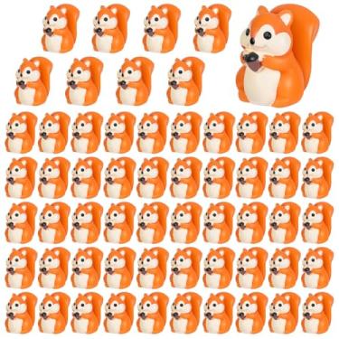 Imagem de PCTCSHQ 58 peças de mini estatuetas de esquilo minúsculo esquilo de resina mini animal adorável acessórios de jardim para paisagens ao ar livre, jardim, gramado, enfeites de bolo faça você mesmo