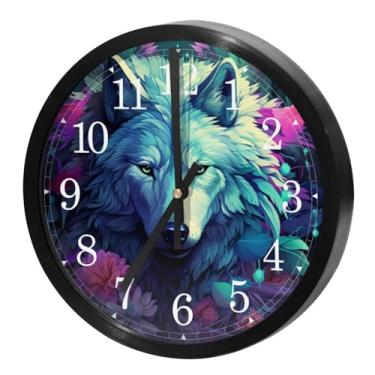 Imagem de LILINWAN Relógio de parede 24 cm sem tique-taque silencioso operado por bateria relógio de parede redondo moderno estilo simples decoração relógio para escritório/escola/quarto/sala de estar