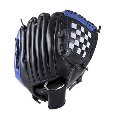 Imagem de Luva de beisebol luvas de softball luvas de beisebol espessas tecidas à mão luva de beisebol de lançador de campo para jovens adultos para jovens (cor: Blue Black, tamanho: Child 1
