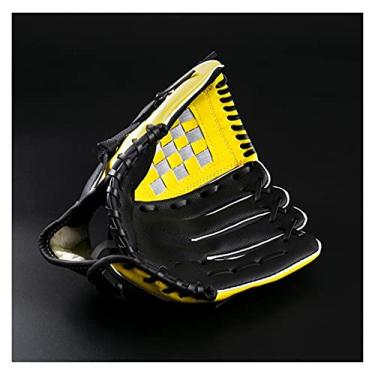 Imagem de Luva de basebol, luva de softball luva de treino de beisebol luvas de prática de softball para desportos ao ar livre crianças / adultos luva de beisebol e softball profissional (cor: Yell