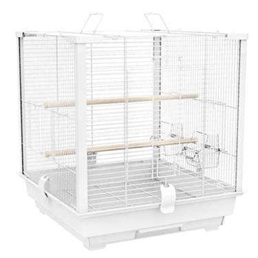 Imagem de Gaiola de pássaro gaiola de papagaio pássaros pequenos gaiola de pássaro de viagem de tamanho pequeno, gaiolas de periquito quadradas de luxo, tipo coluna gaiola de voo resistente de alumínio (cor