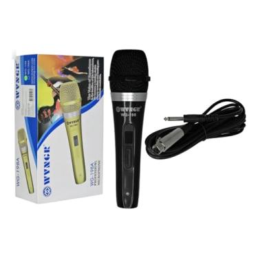 Imagem de Microfone Wvngr Wg/198a Profissional Karaoke Preto 5m Metal Com Fio 5m para Igreja