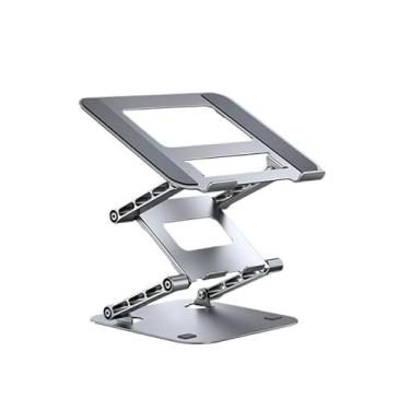 Imagem de Suporte para Notebook- Base Giratória 360° Ajustável com 2/3 Alturas, Dobrável e Portátil para Home Office(C-3 camada pode dobrar prata)