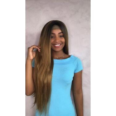 Imagem de Peruca Lace Front Fibra Premium Naomy - Cor 1BT27 - 80 cm - no-brand