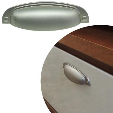 Imagem de Puxador Concha Vivaro 115 - Prata Fosco- 96MM - ITALY LINE