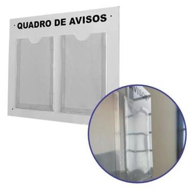 Imagem de Quadro De Aviso Gestão Á Vista 2 Displays A4 ACM Branco - DC Express