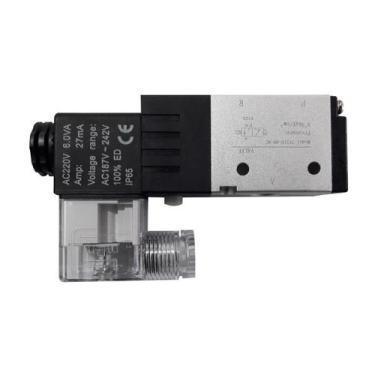 Imagem de Valvula Simples Retorno Mola 3V210-08 3/2 Vias Rosca 1/4 Bobina 220Vac