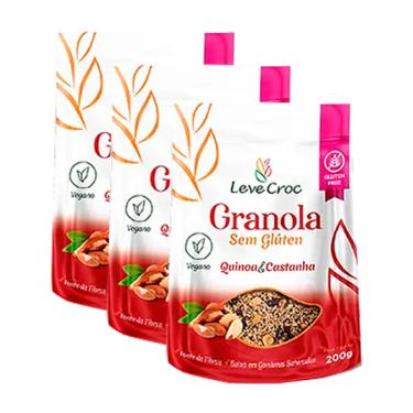 Imagem de Kit 3X: Granola Quinoa/Castanha Sem Glúten Leve Crock 200g