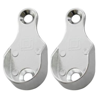 Imagem de Kit 2 Cabides Lateral Oblongo Peças Em Alumínio Cromado Cabideiro Para