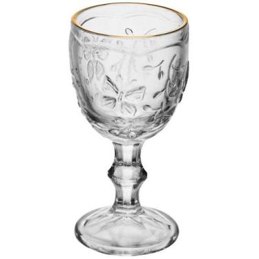 Imagem de Taça Avulsa 50ml Para Licor Com Fio de Ouro New Butterfly Cristal Ecol