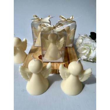 Imagem de Vela Perfumada Anjo em Caixinha Acetato com Laço e Tag 65g Artesanal