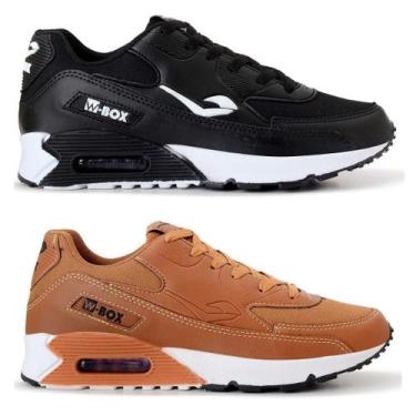 Imagem de Kit 2 Tênis Masculino Max Amortecimento - W-Box, 38, Pretobranco, E, C
