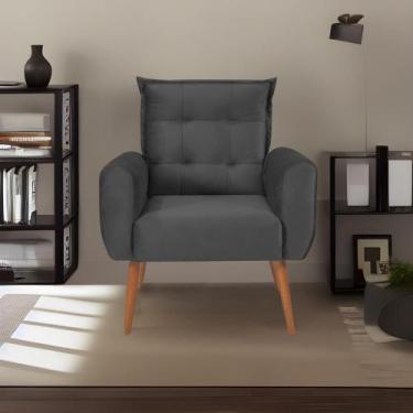 Imagem de Poltrona Cadeira Decorativa Pés Palito Dakota Cinza Matrix, Chumbo