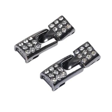 Imagem de 1 par de cadarços com fivelas de strass, cadarços elásticos modernos para tênis, sapatos de lona femininos e masculinos, Prata, standard