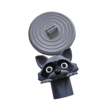 Imagem de IEUDNS Suporte de papel higiênico de guaxinim, suporte para rolo de lenços de papel, presente decorativo, dispensador de papel higiênico para cozinha, Cinza