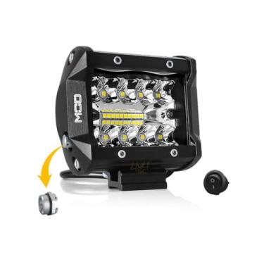 Imagem de Farol Milha Led Automotivo Mod LEDs 60W 6500K Lente 8D Foco Spot e Flood 9,5cm IP67 Moto Carro Caminhão