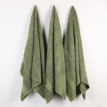 Imagem de Superior Conjunto de 3 toalhas de banho 100% algodão orgânico, uso diário para banheiro, banheiro de hóspedes, secagem rápida, spa, toalhas de resort, absorventes, essenciais para casa, toalhas de
