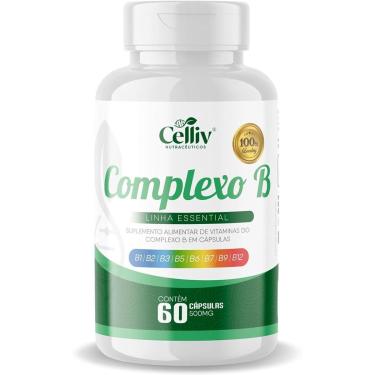 Imagem de Complexo B (B1, B2, B3, B5, B6, B7, B9, B12) 60 Caps de 500MG Celliv-Unissex