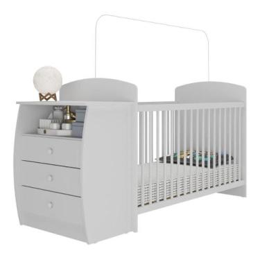 Imagem de Berço Cômoda Cajuzinho Para Colchão 60x130cm Multimóveis Bb0516 Branco