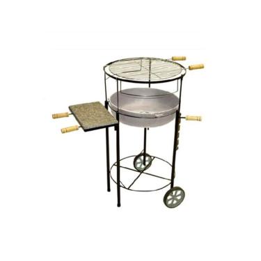 Imagem de Churrasqueira Redonda Carrinho Regulável Bojo em Alumínio