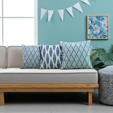 Imagem de Kit Capas para Almofadas 50x50 Estampadas Conjunto Lews 3 Peças - Nall