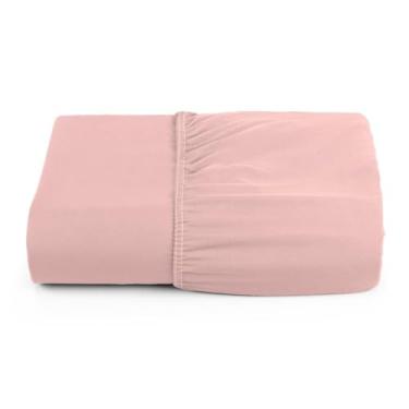 Imagem de Lençol Avulso com Elástico Solteiro Casal Queen King Tecido 400 Fios Toque Macio e Aveludado(Rosê,Solteiro)