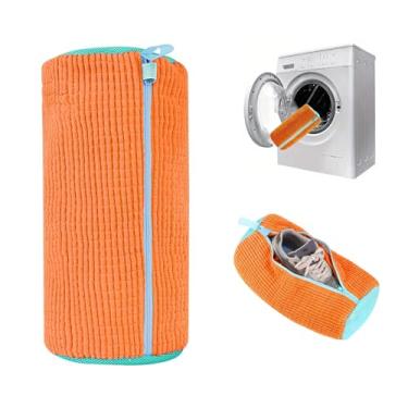 Imagem de Bolsa reutilizável para máquina de lavar e secar roupa, bolsa de limpeza para tênis, tênis, limpador sem manchas, Laranja