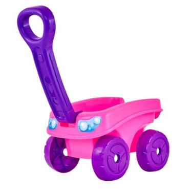 Imagem de Carrinho De Praia De Mão Com Pá Rastelo e Forminhas Para Areia Brinque