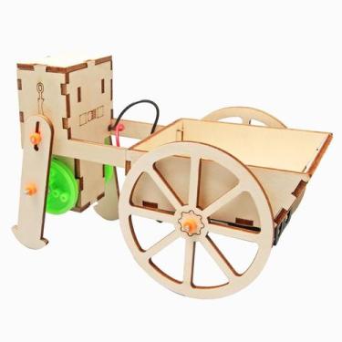 Imagem de Kit científico: carrinho de robô DIY de madeira para crianças com mais