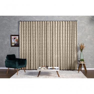 Imagem de Cortina Jacquard 2,80x2,50 Para Trilho Suíço marrom-escuro