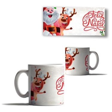 Imagem de Caneca Porcelana Feliz Natal Papai Noel Boneco Neve Arvore 2 - Enjoy S