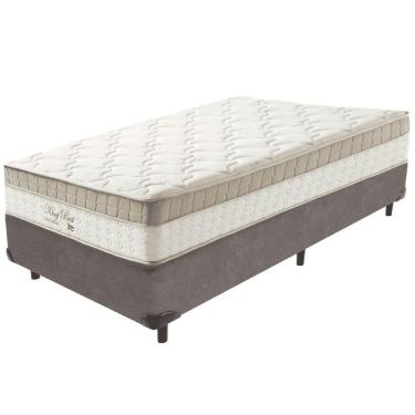 Imagem de Cama Box Cinza E Colchão King Best Molas Ensacadas Solteiro 88x188x33 Anjos