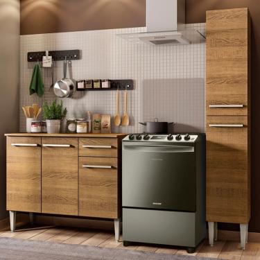 Imagem de Cozinha Compacta Emilly Silver com Balcão e Paneleiro Madesa