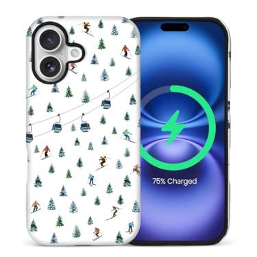 Imagem de casesok Capa para iPhone 17, compatível com MagSafe, capa rígida de camada dupla + capa de silicone, proteção total à prova de choque para iPhone 17 - Resort de esqui, férias de inverno