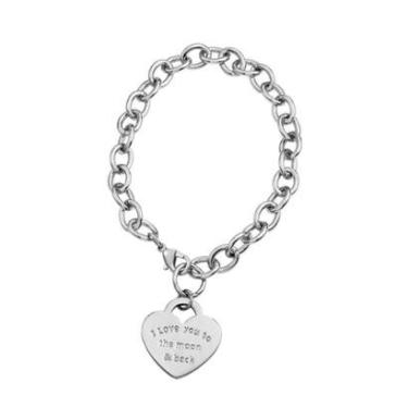 Imagem de Kit Relógio Feminino Prata com Pulseira de Coração Original-Feminino