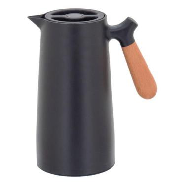 Imagem de NORDEN GARRAFA TÉRMICA 25x13x13cm 1L PLÁSTICO PRETO AMPOLA VIDRO - HOM
