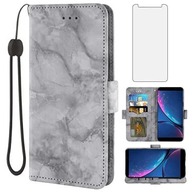 Imagem de Asuwish Capa de telefone para Hot Pepper Serrano 3 com protetor de tela de vidro temperado e capa carteira de mármore flip porta-cartão suporte suporte de couro acessórios para celular HPP-L55B