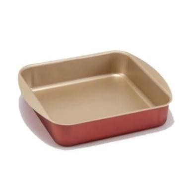 Imagem de Tabuleiro quadrado antiaderente, vermelho cereja, tamanho 1, 26 x 23 cm Utensílios de cozinha elegantes para bolos e assados